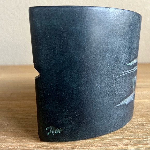 Asymmetrical Black and Gray Ceramic Art Piece Alexander Danel Austin Sculpture - Picture 2 of 16